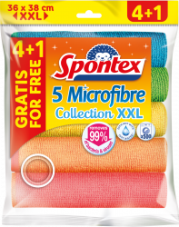 Spontex Microfibre Collection XXL viacúčelová utierka z mikrovlákna 36 x 38 cm 5 ks